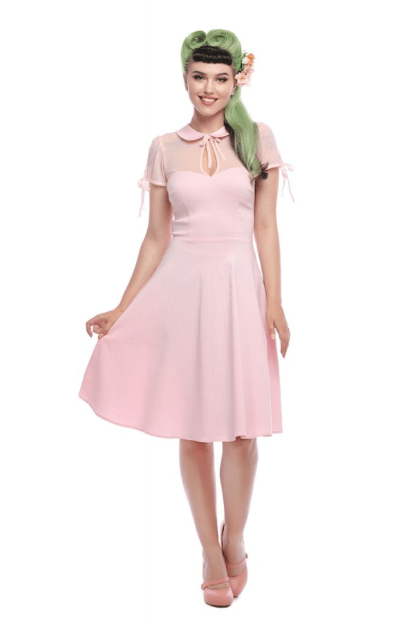 Vestido swing rosa años 40