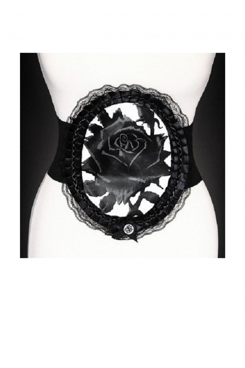 Cinturón gótico rosa negra