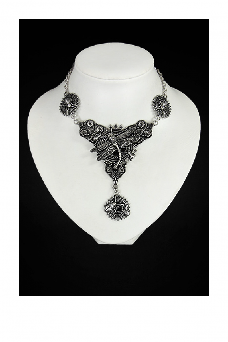 Collar floral libélula