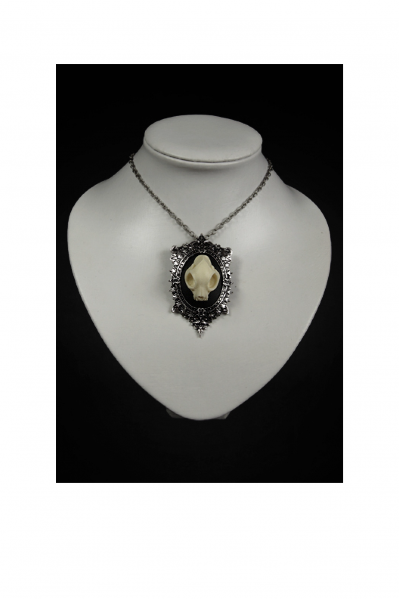 Collar gótico cráneo gato