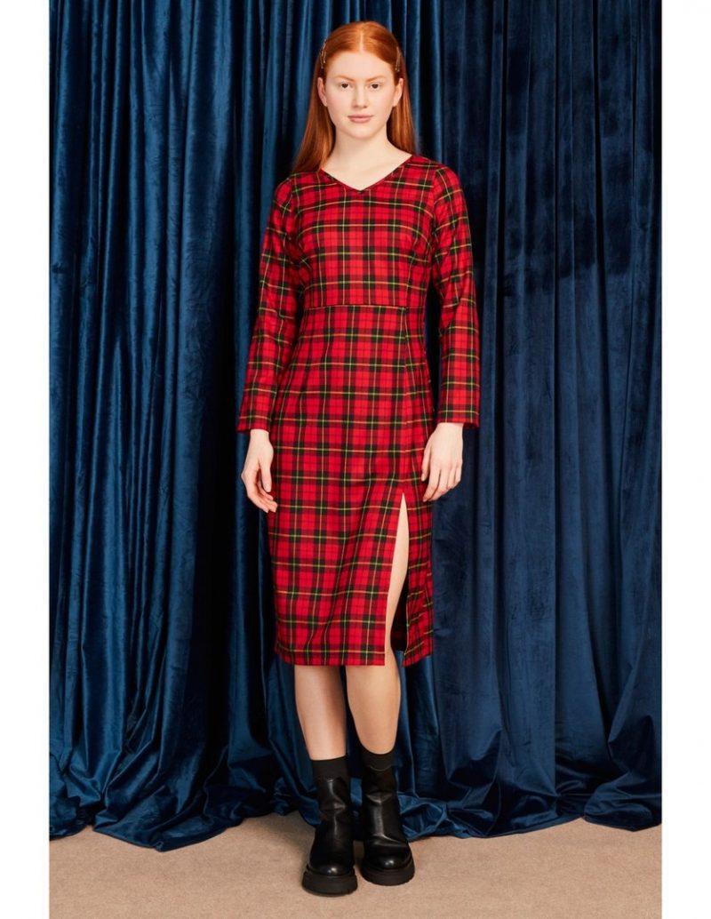 Vestido midi tartan Minueto