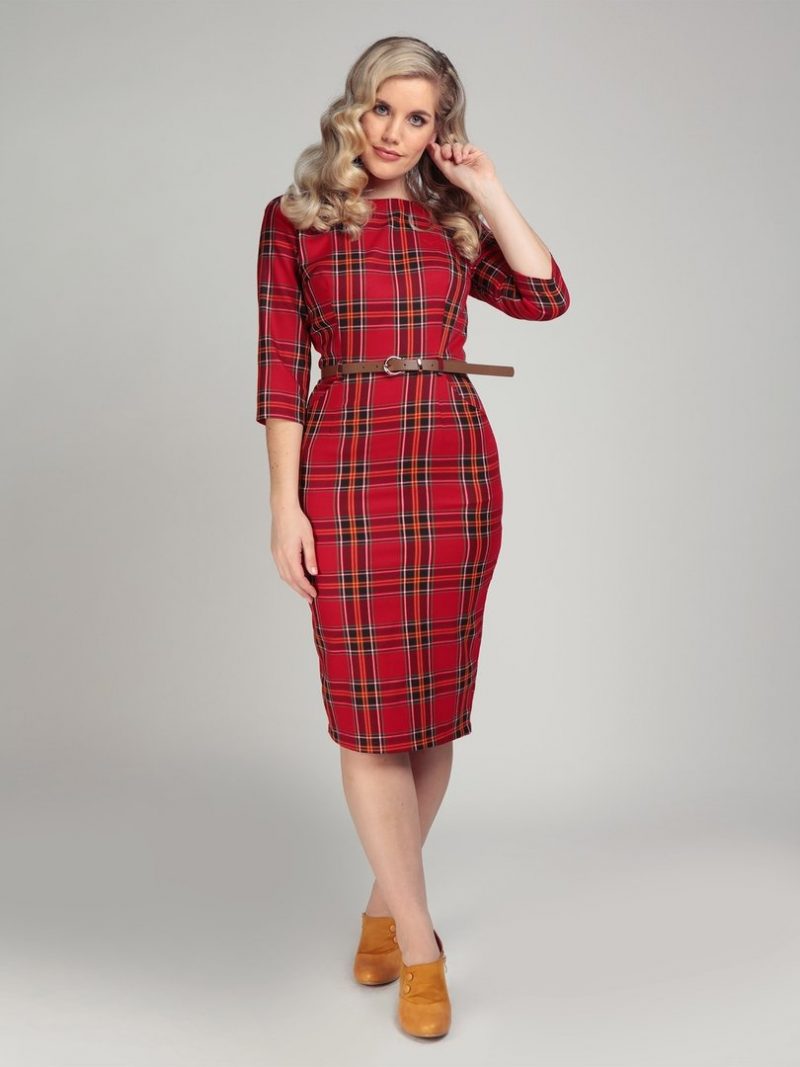 Vestido de cuadros rojos Collectif