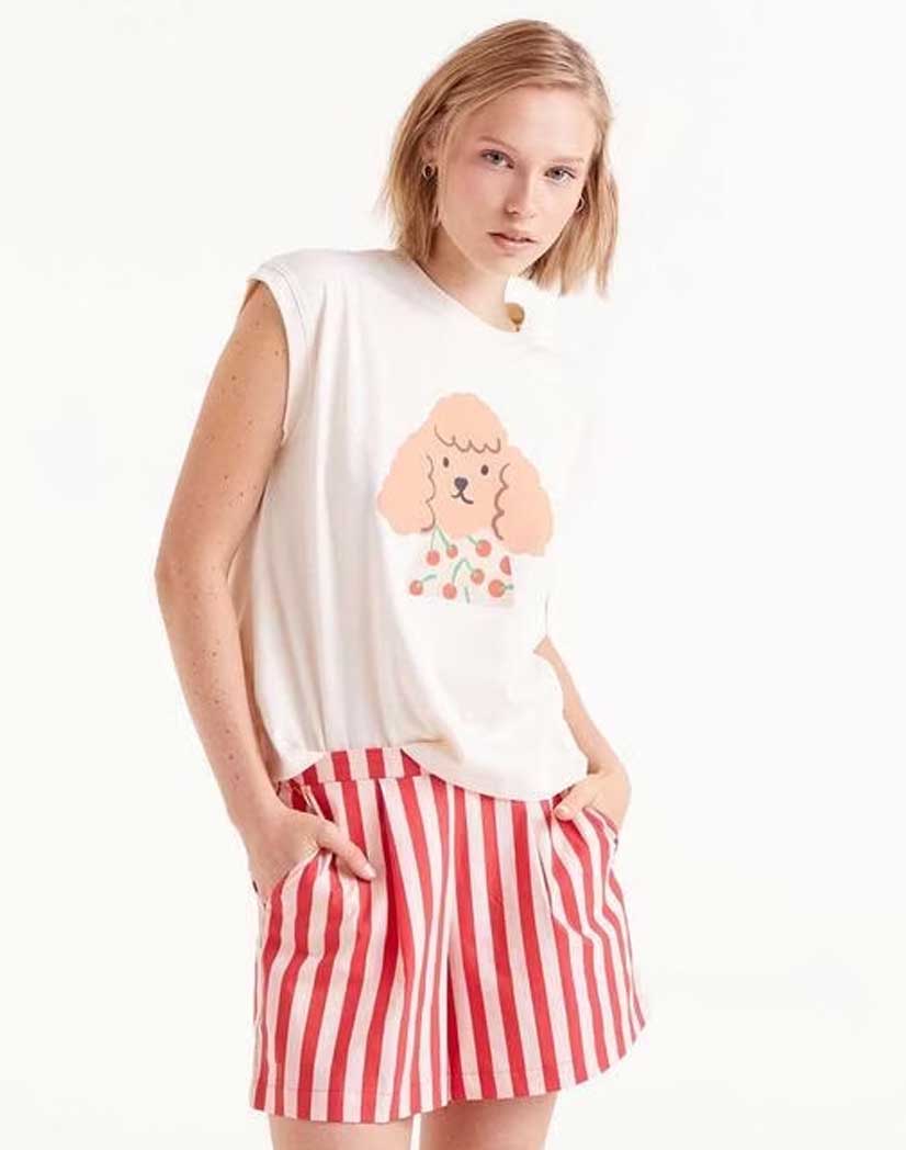 Camiseta con print de perro cerezas - Imagen 2