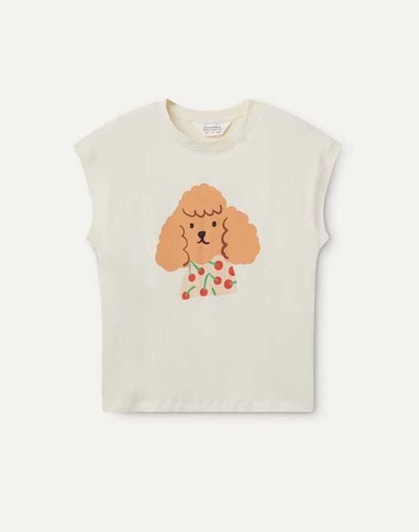 Camiseta con print de perro cerezas - Imagen 4